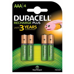 Duracell oplaadbare batterijen Recharge Ultra AAA, blister van 4 stuks