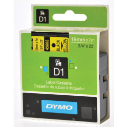 Dymo D1 tape 6 mm, zwart op geel