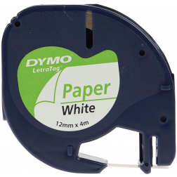 Dymo LetraTAG tape 12 mm, papier wit