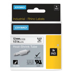 Dymo RHINO krimpkous 12 mm, zwart op wit