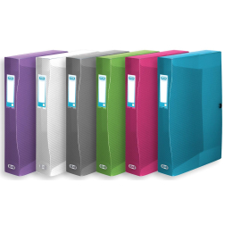 OXFORD Hawaï elastobox metdrukknopsluiting, formaat A4, uit PP, rug van 6 cm, geassorteerde kleuren