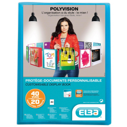 OXFORD Polyvision personaliseerbare presentatiealbum, formaat A4, uit PP, 20 tassen, blauw