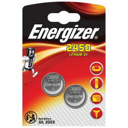 Energizer knoopcel CR2450, blister van 2 stuks