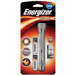 Energizer zaklamp Metal LED 2AA, inclusief 2 AA batterijen, op blister