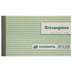 Exacompta ontvangsten, ft 10,5 x 18 cm, Nederlandstalig, dupli (50 x 2 vel)