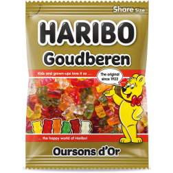 Haribo snoep goud beertjes, zak van 185 g