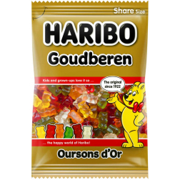 Haribo snoep goudbeertjes, zak van 250 g