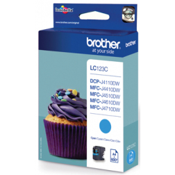 Brother inktcartridge, 600 pagina's, OEM LC-123C, cyaan