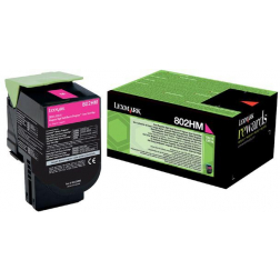 Lexmark Return Program toner 802, 3.000 pagina's, OEM 80C2HM0, magenta