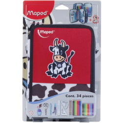 Maped gevulde pennenzak cow 34-delig