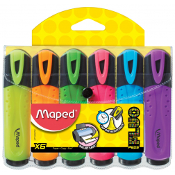 Maped markeerstift Fluo'Peps assortiment blister met 6 stuks