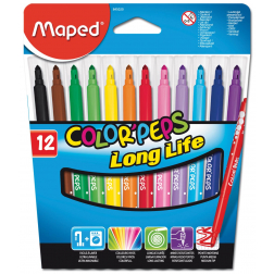 Maped Viltstift Color'Peps 12 stiften in een kartonnen etui