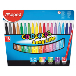 Maped Viltstift Color'Peps 18 stiften in een kartonnen etui