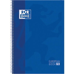 Oxford School Classic Europeanbook spiraalblok, ft A4+, 160 bladzijden, gelijnd, donkerblauw