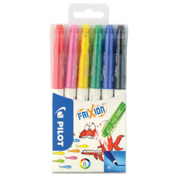 Pilot viltstift Frixion Colors, etui met 6 stuks