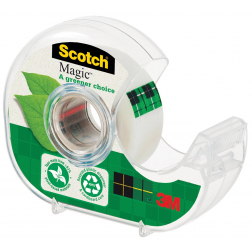 Plakband Magic Tape A greener choice, ft 19 mm, 20 m, op dispenser van 100 % gerecycleerd plastic