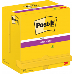 Post-it Super Sticky notes, 90 vel, ft 76 x 127 mm, pak van 12 blokken, neongeel