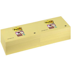 Post-it Super Sticky notes, 90 vel, ft 76 x 127mm, geel, pak van 12 blokken