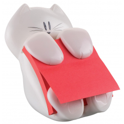 Post-it Super Sticky Z-notes dispenser, kat, voor ft 76 x 76, met 1 blok van 90 blaadjes rood