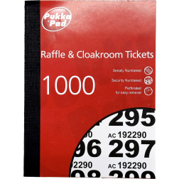 Pukka Pad genummerde loterij- en garderobetickets 1-1000