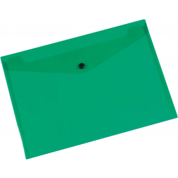Q-CONNECT documentenmap, A4, transparante PP, drukknopsluiting, groen