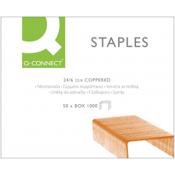 Q-CONNECT nietjes 24/6, verkoperd, doos van 1.000 nietjes