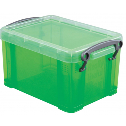 Really Useful Box 0,7 liter, transparant groen