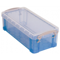 Really Useful Box 0,9 liter, transparant blauw