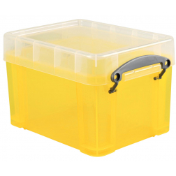 Really Useful Box 3 liter, transparant geel