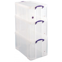 Really Useful Box, actiepakket: 2 x 84 liter + 1 x 64 liter, transparant