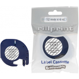 Rillprint compatible LetraTAG tape voor Dymo 12267, 12 mm, plastic, transparant