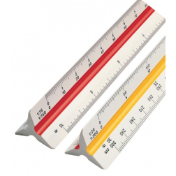rotring driekantige schaallat 1:20; 1:25; 1:50; 1:75; 1:100 en 1:125