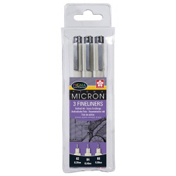 Sakura Fineliner Pigma, zwart, 3 stuks