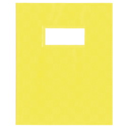 Schriftomslag, ft 16,5 x 21 cm, uit plastiek van 120 micron, geel