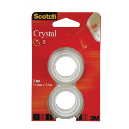 Scotch Plakband Crystal ft 19 mm x 7,5 m, blister met 2 rolletjes