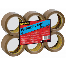 Scotch verpakkingsplakband, ft 50 mm x 66 m, PP, bruin, samen verpakt