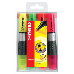 STABILO LUMINATOR markeerstift, etui van 4 stuks in geassorteerde kleuren