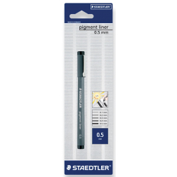 Staedtler pigment liner fineliner, ronde punt, schrijfbreedte 0,5 mm, op blister, zwart