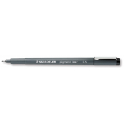 Staedtler pigment liner fineliner, ronde punt, schrijfbreedte 0,5 mm, zwart