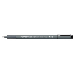 Staedtler pigment liner fineliner, ronde punt, schrijfbreedte 0,6 mm, zwart