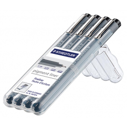 Staedtler fineliner Pigment Liner opstelbare box met 4 stuks (0,1 - 0,3 - 0,5 en 0,7 mm)