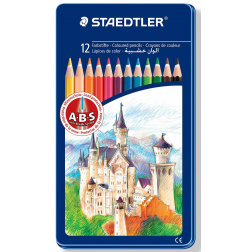 Staedtler kleurpotlood Noris Club 12 potloden in een metalen doos