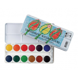 Talens aquarelverf, doos met 12 napjes