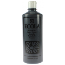 Talens Ecola plakkaatverf flacon van 1000 ml, zwart