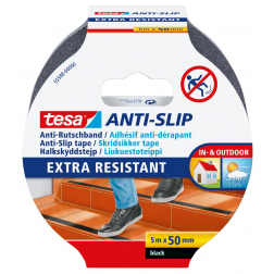 Tesa anti-slip tape, ft 5 m x 50 mm, zwart