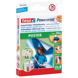 Tesa Powerstrips Poster, draagkracht 200 g, blister van 20 stuks