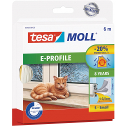 Tesa Moll Classic tochtstrip E-profiel, 6 m, wit