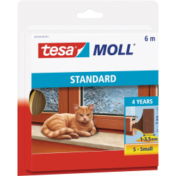Tesa Moll Standard tochtstrip I-profiel, 6 m, bruin