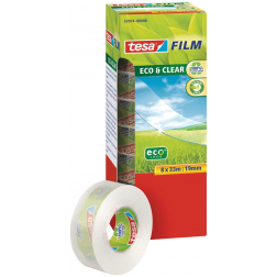 Tesafilm eco & clear ecoLogo, ft 19 mm x 33 m, toren van 8 rolletjes