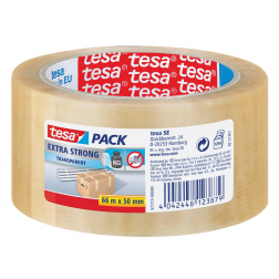 Tesa verpakkingsplakband Extra Strong, ft 50 mm x 66 m, PVC, transparant